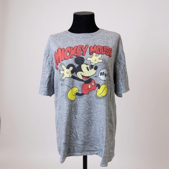 Disney Mickey Mouse Gray T-Shirt Size Large - Picture 3 of 8